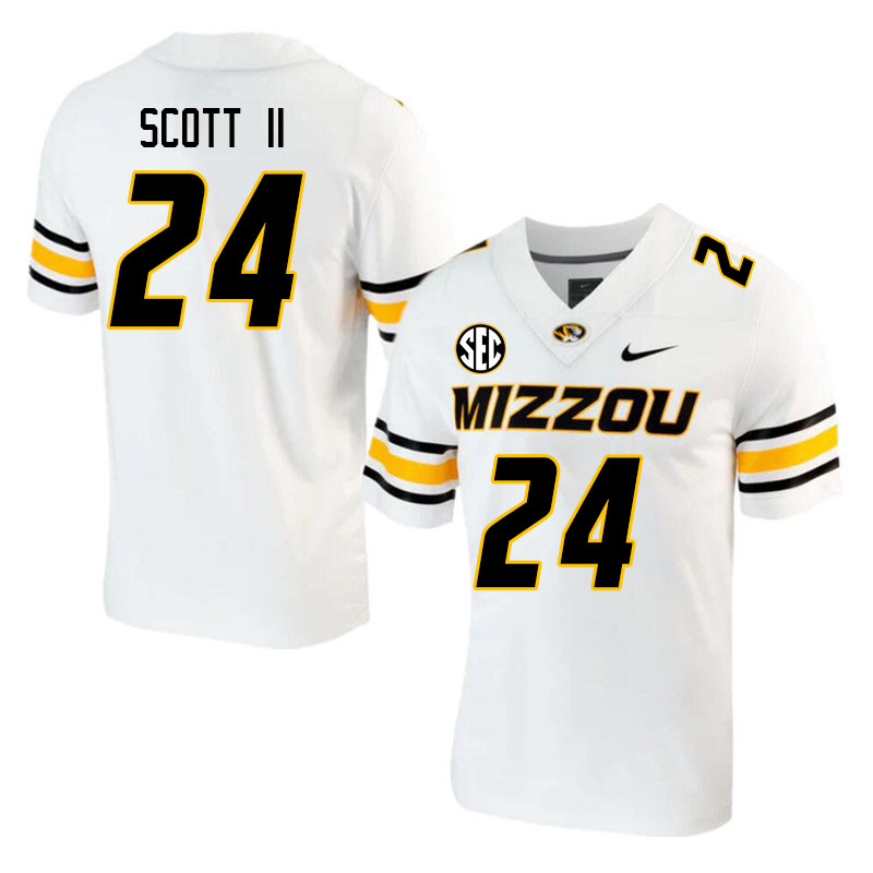 Men #24 Marcus Scott II Missouri Tigers College 2023 Football Stitched Jerseys Sale-White